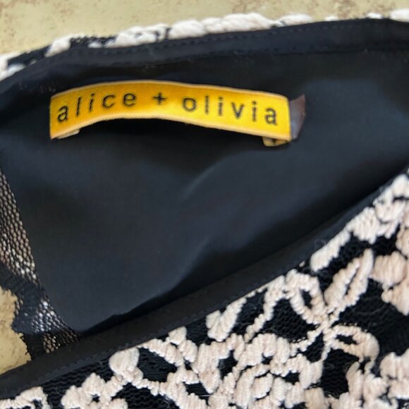 Alice + Olivia Dress Backless Embroidered Lace Detail Long Sleeve Floral Party - Picture 9 of 10